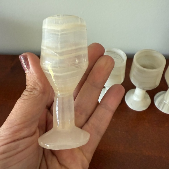 Five onyx vintage Egyptian shot glasses - Picture 4 of 5